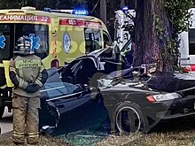 На улице Аустрина автомобиль въехал в дерево, есть пострадавшие