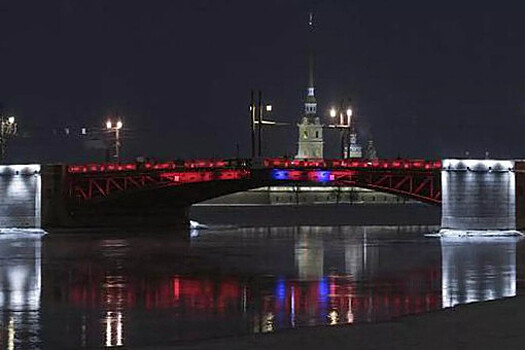 Дворцовый мост в Петербурге подсветили в честь китайскиого Нового года
