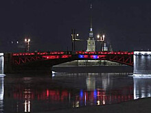 Дворцовый мост в Петербурге подсветили в честь китайскиого Нового года