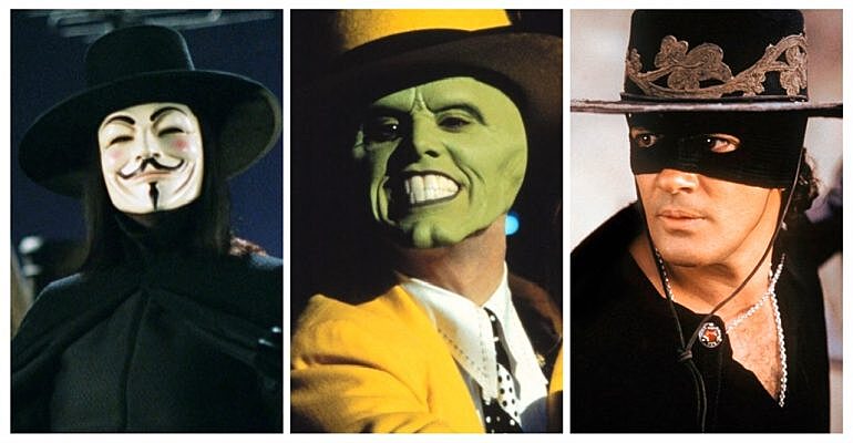 Фильмы, в которых главные герои скрываются за маской на лице
