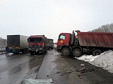 Под Новосибирском столкнулись 7 машин и 4 грузовика: видео