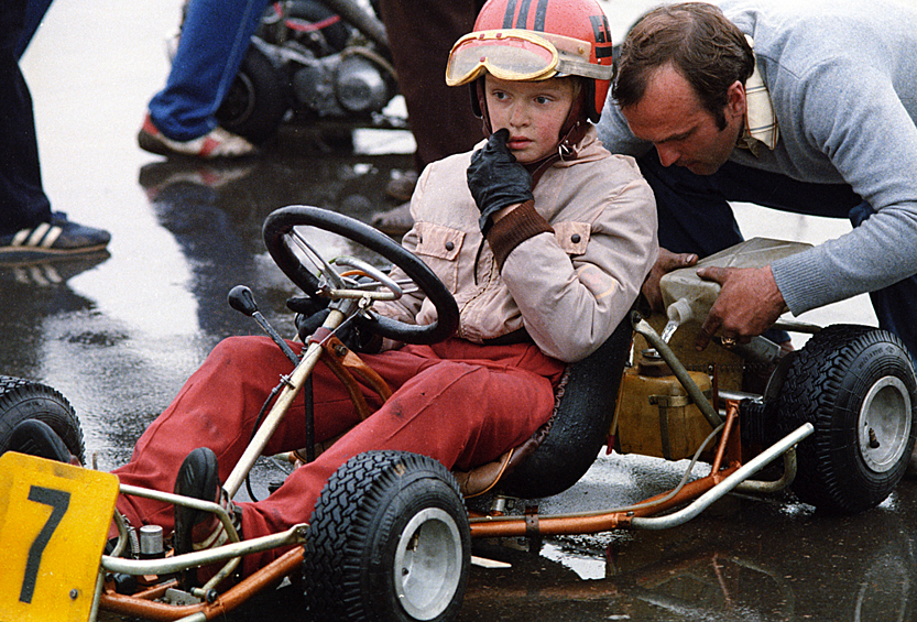 Детские соревнования на гоночных автомобилях на площадке Дворца спорта в Лужниках, 1987 год