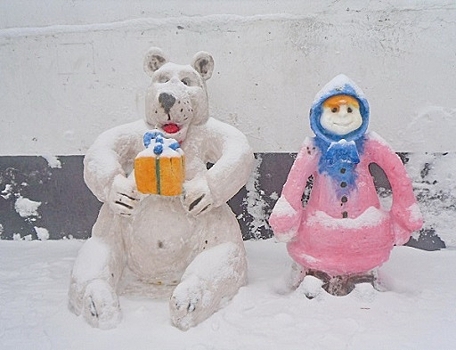 В волгоградской колонии № 9 выбрали лучшую снежную фигуру