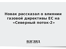 Новак рассказал о влиянии газовой директивы ЕС на «Северный поток-2»