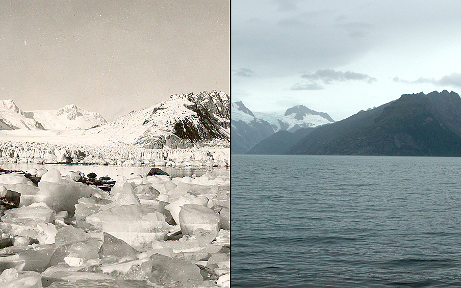 Северо-Западный Ледник (Аляска). На фото: 1940/2005