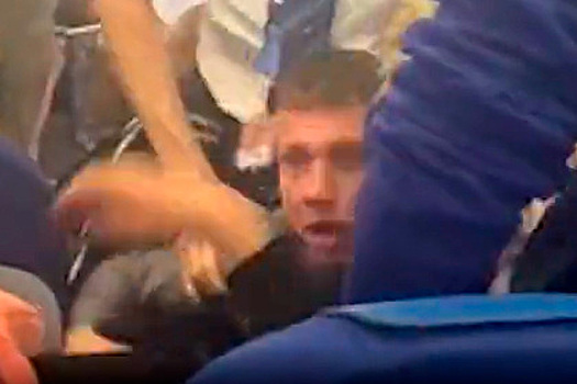 Массовая драка летевших в Амстердам пассажиров в самолете попала на видео