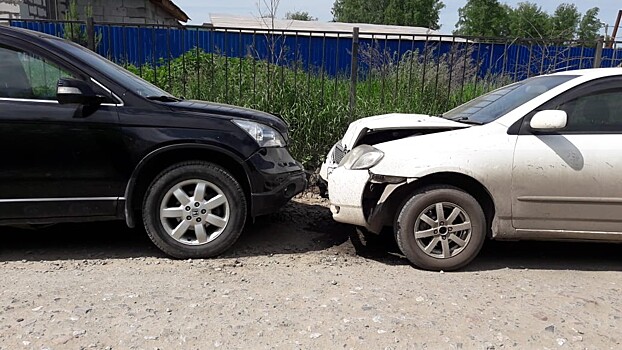 Столкнулись лоб в лоб: водитель Honda отвлекся на собаку и столкнулся с другой иномаркой