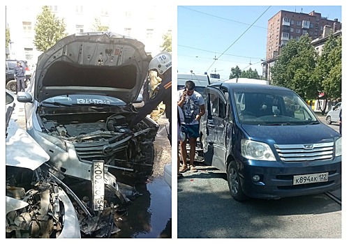 В Новосибирске 72-летний водитель Toyota RAV-4 въехал в пять встречных автомобилей