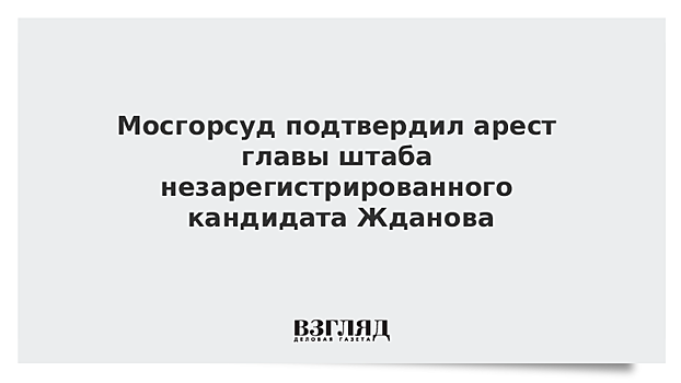 Мосгорсуд подтвердил арест главы штаба незарегистрированного кандидата Жданова