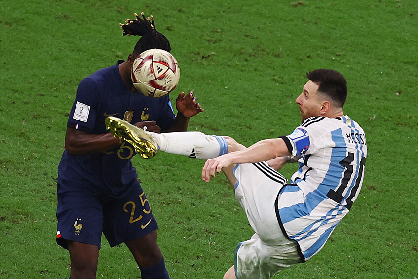 Во время финального матча между сборными Аргентины и Франции, 18 декабря 2022 года
