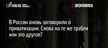 В России вновь заговорили о приватизации. Снова на те же грабли или это другое?