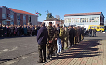 В Беловском районе торжественно проводили мобилизованных мужчин