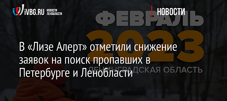 В «Лизе Алерт» отметили снижение заявок на поиск пропавших в Петербурге и Ленобласти