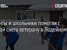 Студенты и школьники помогли с уборкой снега ветерану в Лодейном Поле