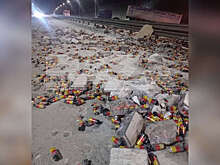 В Башкирии ищут мужчин, набравших пива из разбившейся фуры