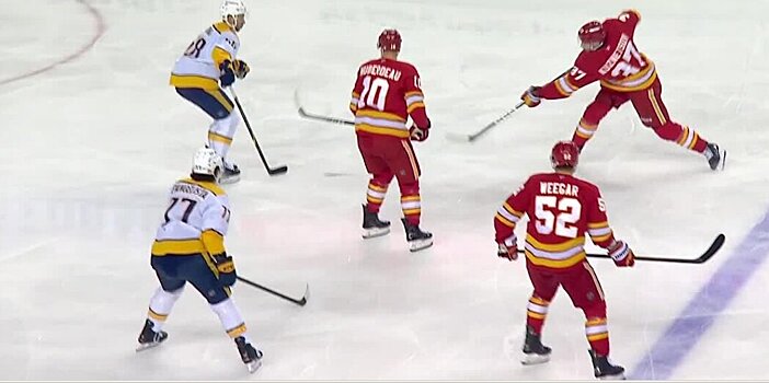 Ян Кузнецов забил «Нэшвиллу» – 3-й гол в сезоне. У защитника «Калгари» 8 очков в 27 играх при 20:36 в среднем на льду