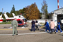 Санитарный вертолет эвакуировал из ТиНАО в больницу пострадавшего в ДТП