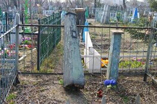 Упавшее дерево повредило могилы в Сосновском районе