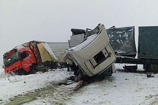 В Удмуртии видеорегистратор запечатлел последний момент столкновения двух фур