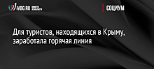 Для туристов, находящихся в Крыму, заработала горячая линия