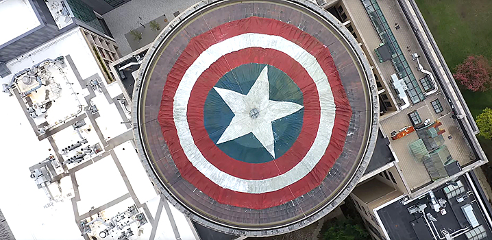 Купол Массачусетского института украсил щит Капитана Америки
