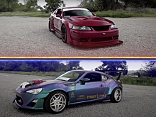 Ford SVT Mustang Cobra и Scion с мотором Ferrari сравнили в гонке по прямой