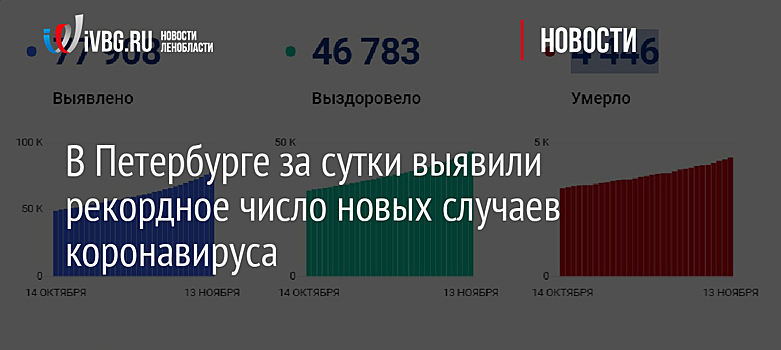 В Петербурге за сутки выявили рекордное число новых случаев коронавируса