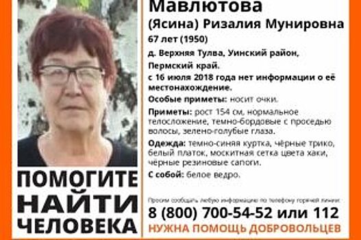 В Уинском районе разыскивают 67-летнюю женщину, которая ушла за ягодами