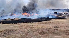 Масштабный пожар в забайкальском селе сняли на видео