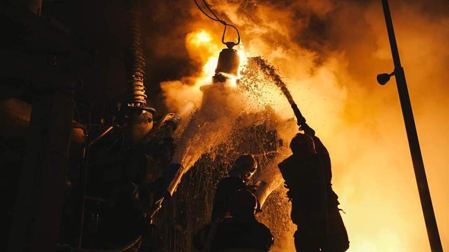 В украинском городе на металлургическом комбинате произошел пожар