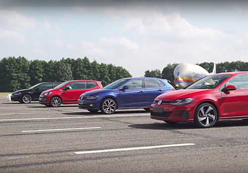 Видео: все GTI-семейство Volkswagen сравнили в гонке по прямой