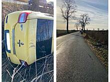 Под Славском разогнавшаяся легковушка вылетела в кювет, водителя увезли на скорой