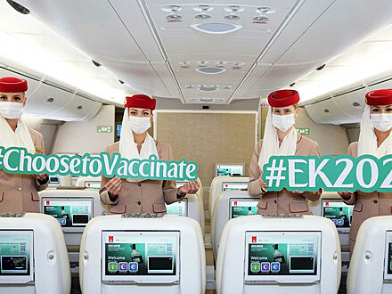 Emirates выполнила полностью вакцинированный рейс