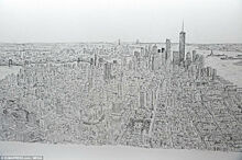 Художник-аутист взглянул на Манхэттен с вертолета и по памяти нарисовал его во всех деталях