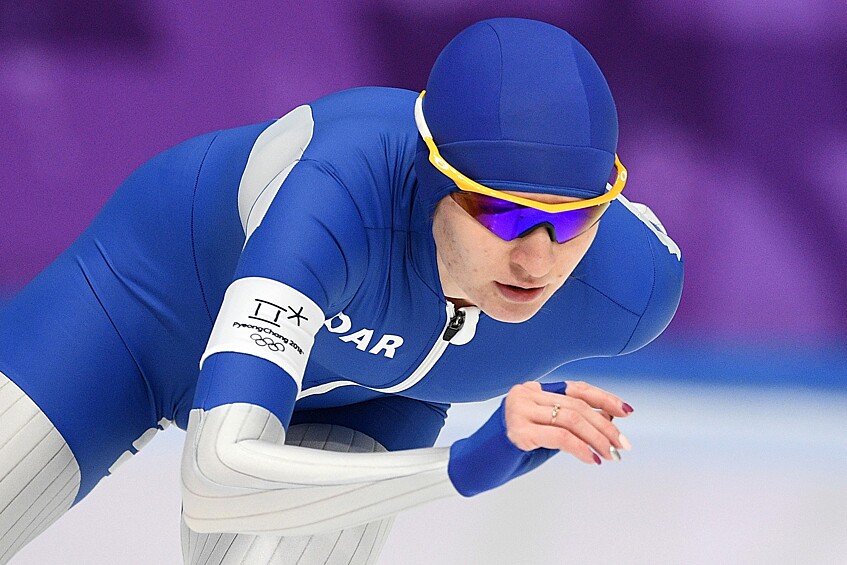 Российская конькобежка Наталья Воронина, завоевавшая бронзу