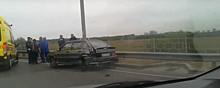 В Рязани на окружной дороге столкнулись грузовая машина и легковушка