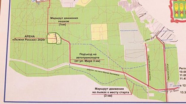 В Пензе участникам акции «Лыжня России» обозначили путь к стадиону