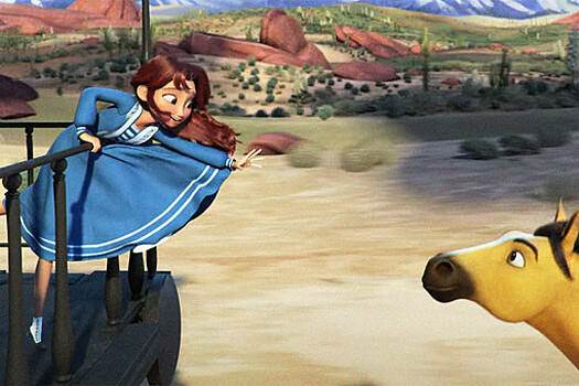Девочка спасает мустанга в трейлере мультфильма "Спирит непокорный"