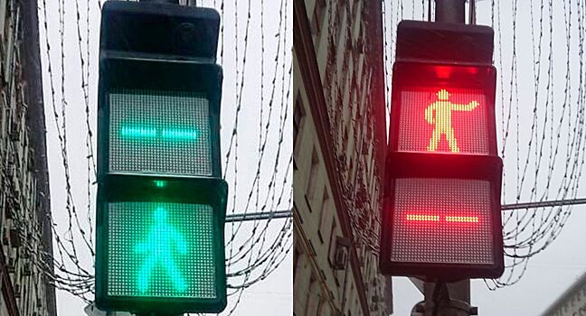 В Москве появились первые квадратные светофоры
