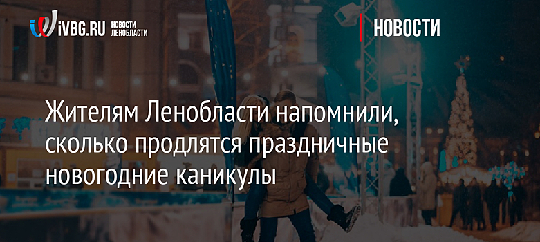 Жителям Ленобласти напомнили, сколько продлятся праздничные новогодние каникулы