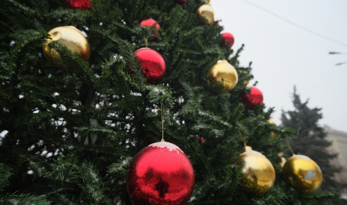В Ленинске Волгоградской области появилась новогодняя елка-«коммунистка»