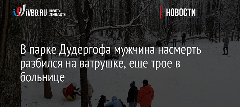 В парке Дудергофа мужчина насмерть разбился на ватрушке, еще трое в больнице