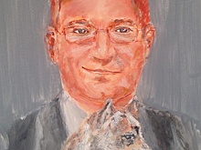 Рыжий и с собакой: питерская художница написала портрет Владимира Якушева