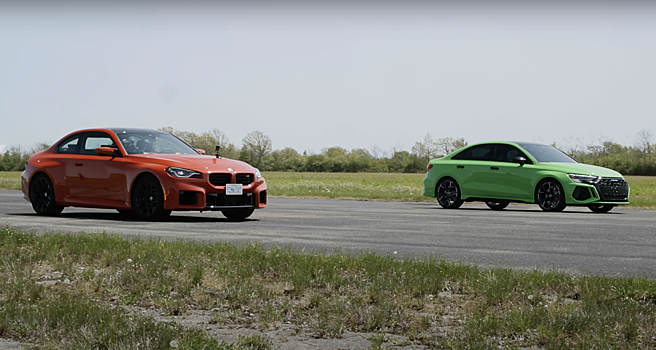Видео: «заряженные» Audi и BMW сошлись в гонке по прямой