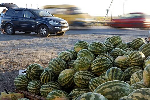 Подмосковная трасса покрылась арбузами