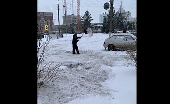 Mash: дворника из Нижнекамска, закидавшего снегом чужую машину, уволят