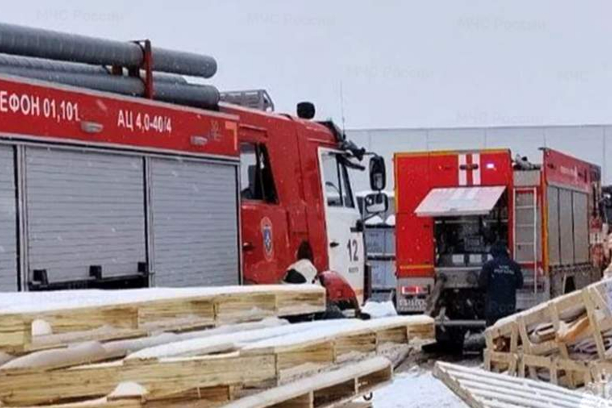 В Калуге на бывшем заводе Volkswagen разгорелся пожар