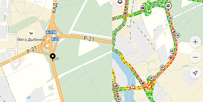 ДТП на КАД с участием легкового автомобиля и грузовика