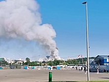 В центре Москвы горит склад пиротехники