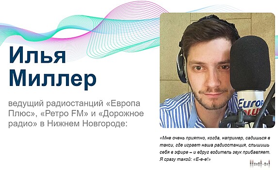 Илья Миллер ведущий радиостанций «Европа Плюс», «Ретро FM» и «Дорожное радио»